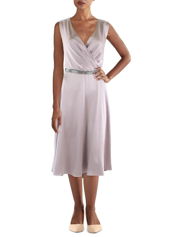 Womens Satin Sleeveless Cocktail and Party Dress Tunics stripes playful