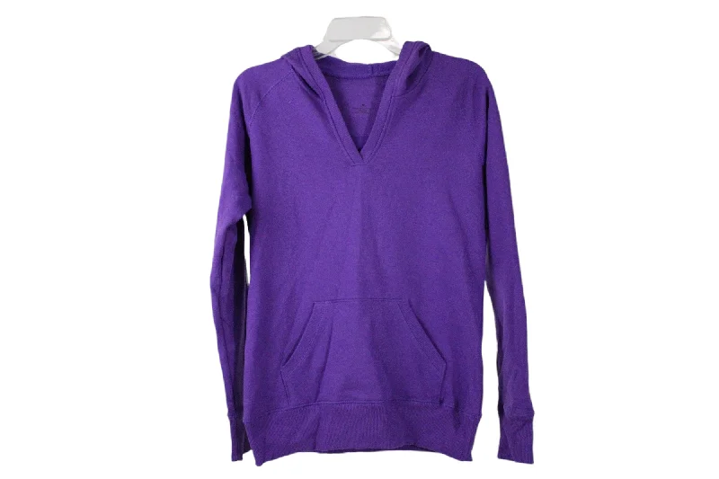 Purple V-Neck Hoodie | M Hoodie with Slit Hem Functional Movement