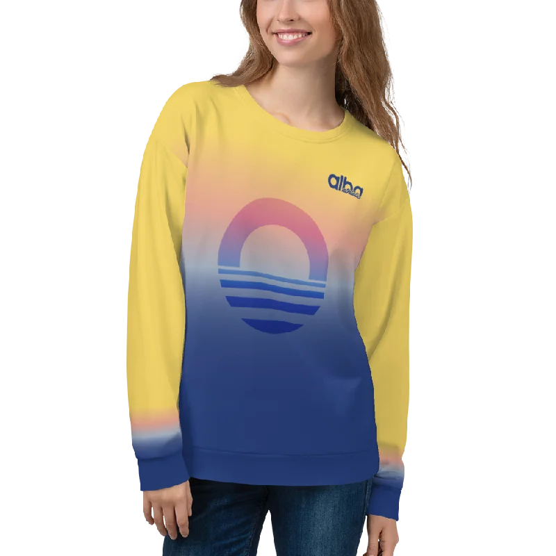 Women's Sweatshirt - Evening Sun Hoodie with Emblem Brand Identity