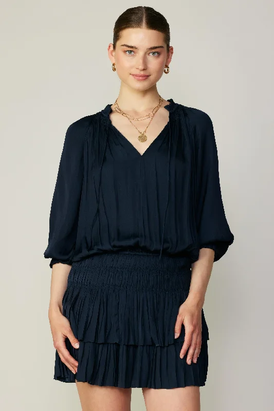 Aurelie Pleated Mini Dress Cozy Knitted Mini Dress