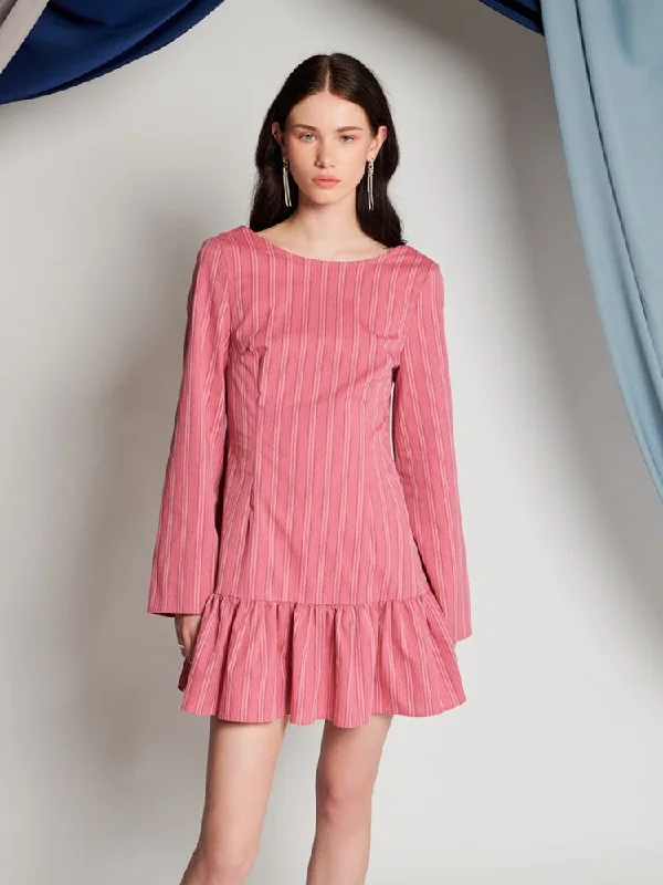 Ailsa Stripe Mini Dress Casual V-Neck Mini Dress