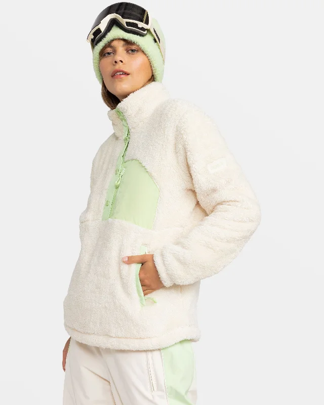 Alabama Mock Neck Sweatshirt - Buttercream Hoodie with Elastic Waist Stretchable Comfortable