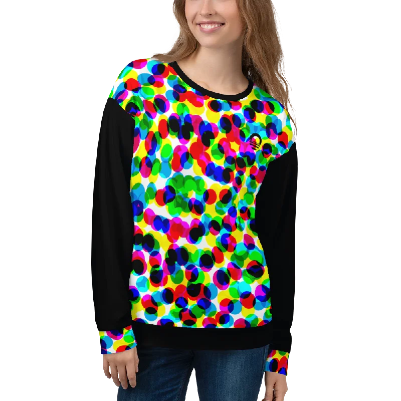 Women's Sweatshirt - CMYK Hoodie with Tie-Dye Psychedelic Retro