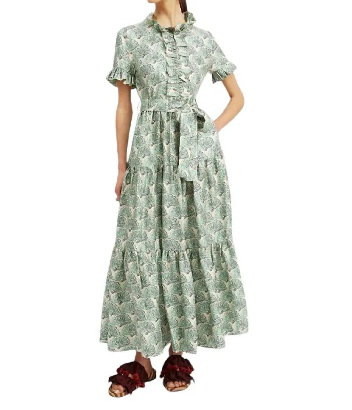 Sassy Dress In Fans Mint Tunics Chic elegant