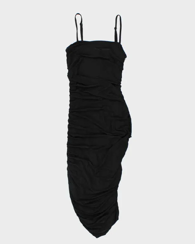 Womens Guess Y2K Black Ruched Strappy Slinky Party Dress - S Tunics Wedding white