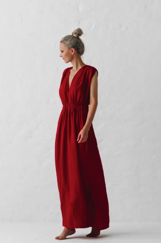 v neck party summer linen dress womens elegant dress 4335 Tunics Vintage classic