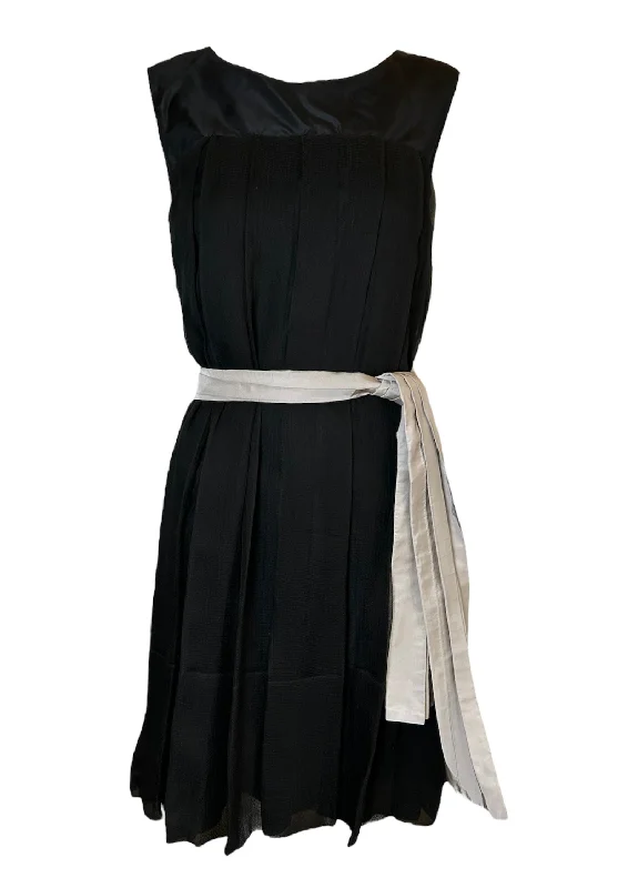 Chloé Silk Chiffon Cocktail Pleated Dress with Sash, NWT Tunics Chinos classic