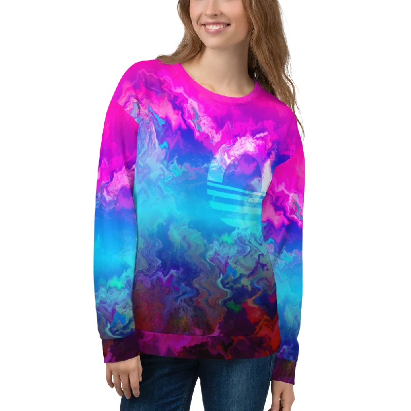 Women's Sweatshirt - Mountain Dream Hoodie with Gradient Ombre Colorful