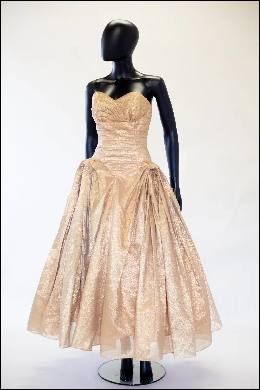 Vintage 1950s Gold Lame Ballgown Dress Tunics Occasion special