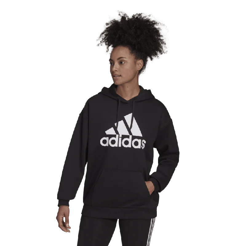 adidas Essentials Logo Boyfriend Womens Fleece Hoodie Hoodie with Bell Sleeves Flared Feminine