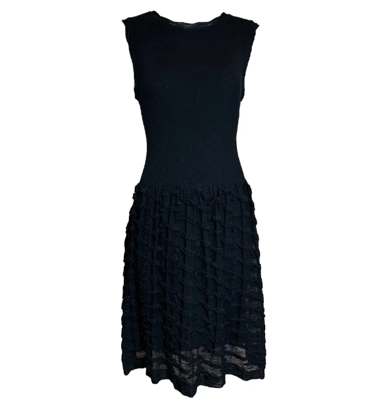 CHANEL Lightweight Ruffle Skirt Midi-Dress Tunics Winter warm