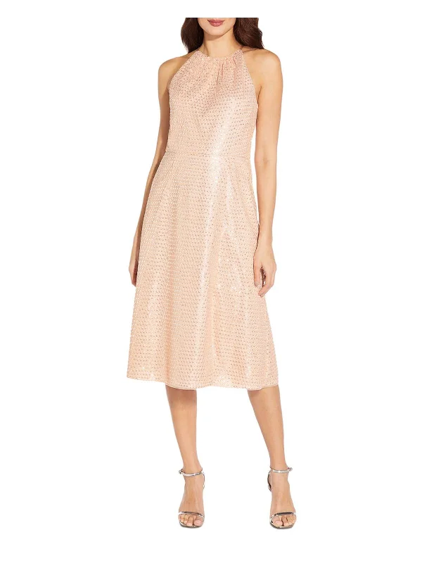 Womens Halter Sequined Cocktail and Party Dress Bodycon Fitted Nightout