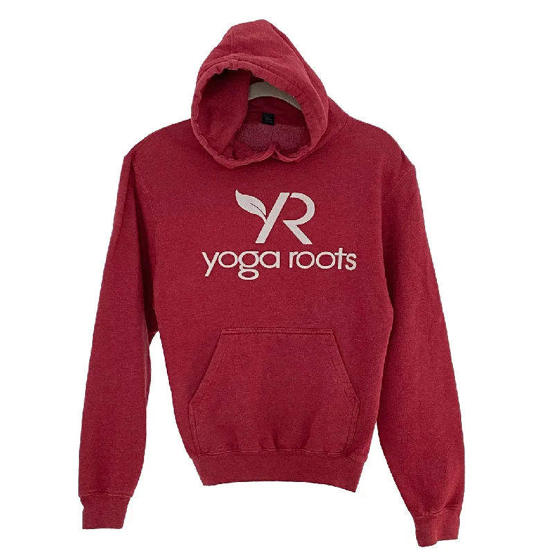 Women's Tultex Red Hoodie Sweatshirt - Size Petite - Yoga Works Graphic Hoodie with Button Classic Timeless