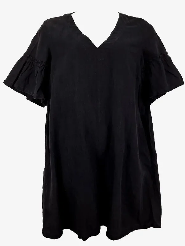 Gorman Flutter Sleeve Mini Dress Size 14 Trendy Button-Detail Mini Dress