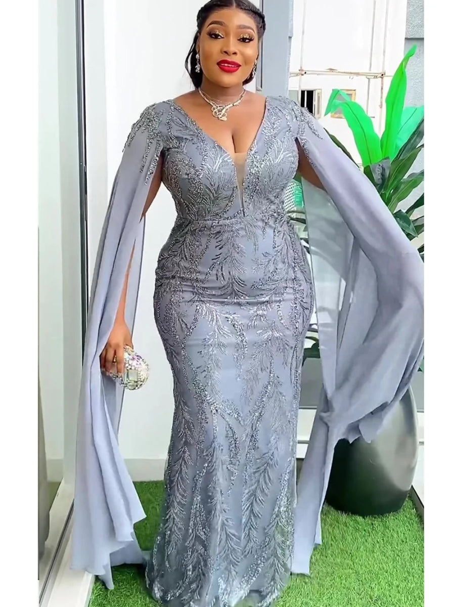 Plus-Size African Party Dresses: Dashiki Sequin Bodycon Maxi Gowns for Weddings & Evening Events empire Waist empire