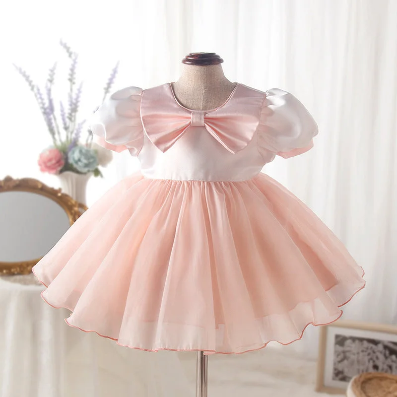 Baby Girl Dress Toddler Party Puff Sleeves Pink Bow Puffy Princess Dress Tunics Exclusive limited Baby Girl Dress Toddler Party Puff Sleeves Pink Bow Puffy Princess Dress Tunics Exclusive limited