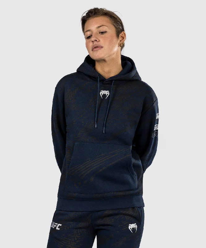 Sweatshirt à Capuche pour Femmes UFC Fusion by Venum Fight Week - Bleu Océanique Hoodie with V-Neck Classic Versatile