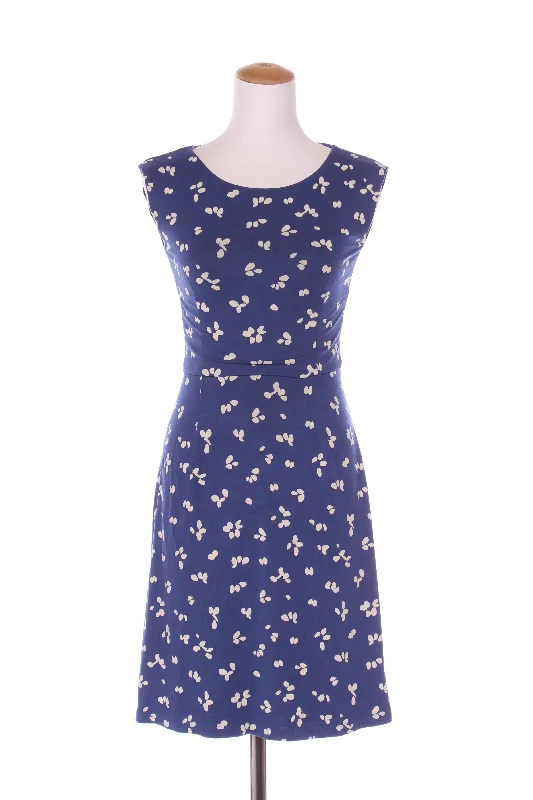 BODEN - Blue + white petal print jersey dress! 6-8 Tunics Office stylish
