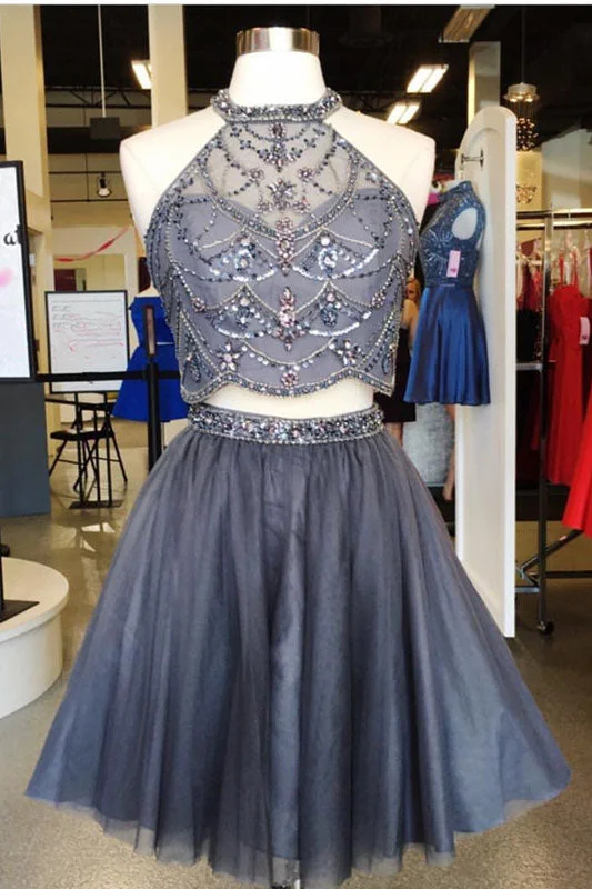 Two Piece Short Grey Homecoming Dresses With Beading Sexy Prom Party Dress OK515 Tunics Top rated Two Piece Short Grey Homecoming Dresses With Beading Sexy Prom Party Dress OK515 Tunics Top rated
