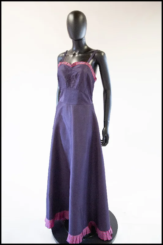 Vintage 1930s Purple Taffeta Slip Dress Casual Short Summer