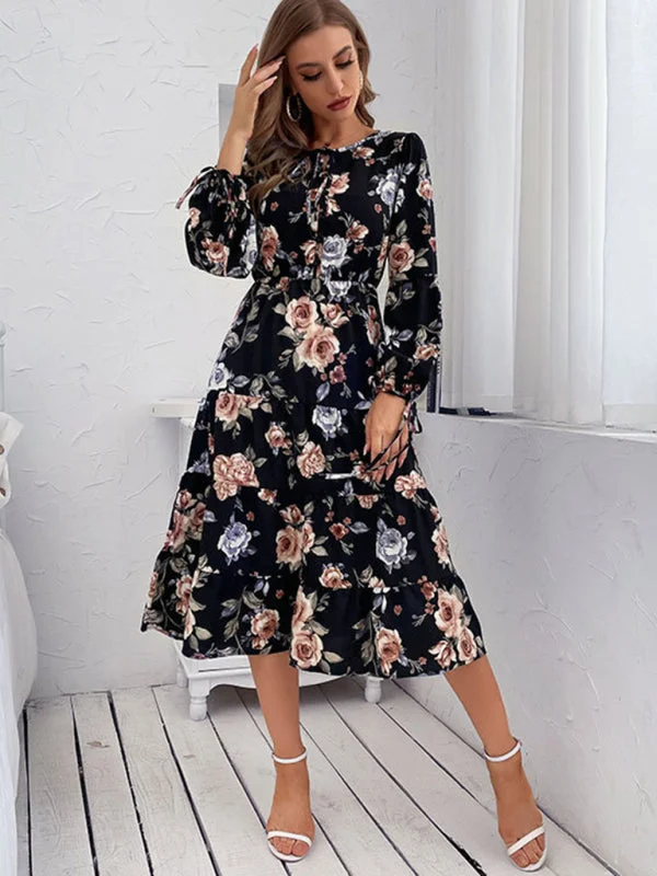 European and American women's new product explosion long -sleeved dress Tunics Bridal satin European and American women's new product explosion long -sleeved dress Tunics Bridal satin