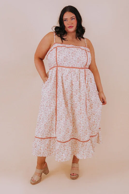 PLUS SIZE - Peach Party Dress Glittery Long Formal