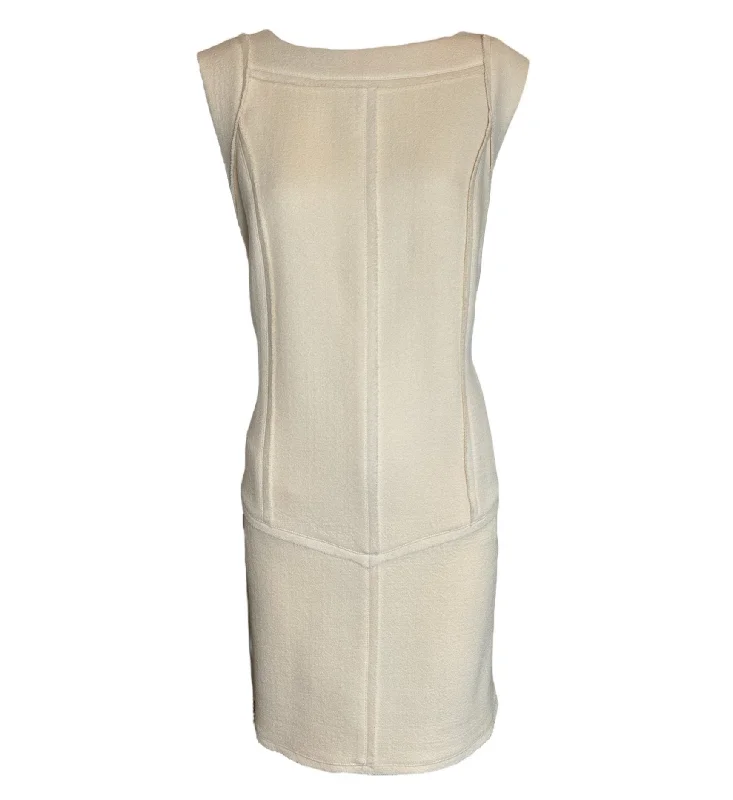 Fendi Eggshell Structured Reverse-Seam Shift Dress Tunics Luxurious high-end