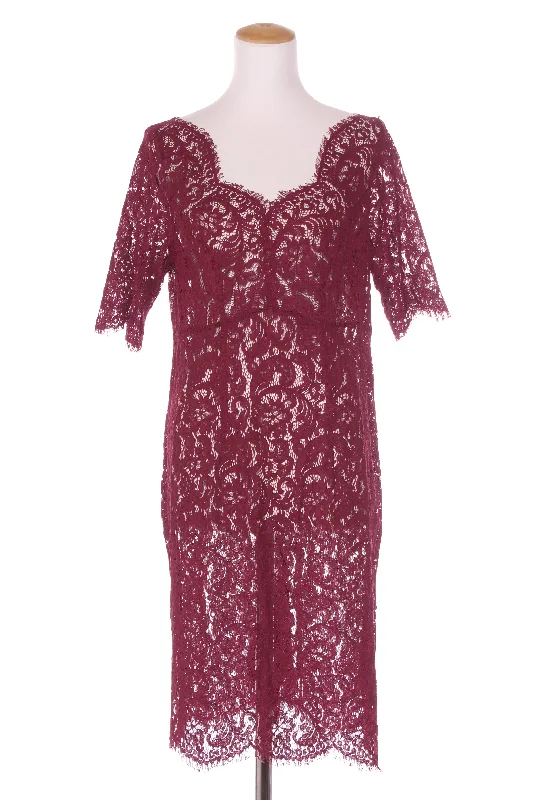 ANNAH S - Sweetheart maroon lace dress! 14 Tunics Velvet soft