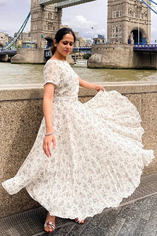 Summer Floral Women Party Long Chiffon Dress 3736 Tunics Satin smooth