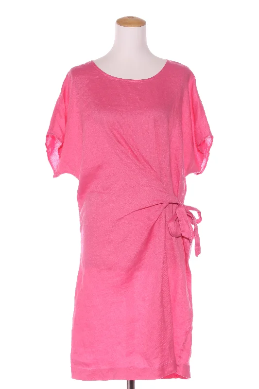 ZEST - Pink linen tied waist dress! 14 Tunics Versatile all-occasion