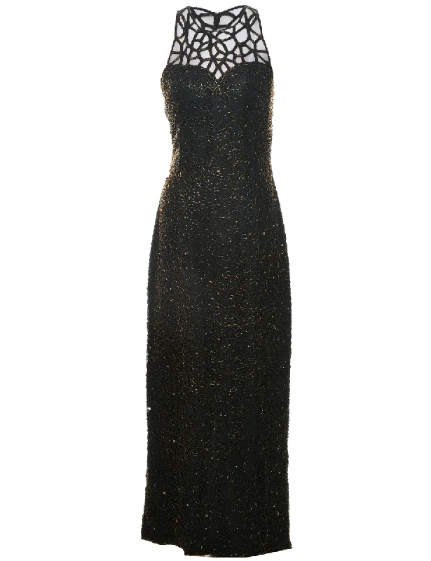 Silk Beaded Party Dress - S Tunics Running lightweight
