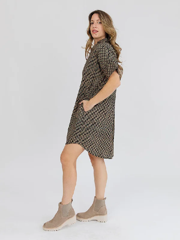 Chennai Mini Dress - Blue Check Elegant Mini Dress with Ruffles