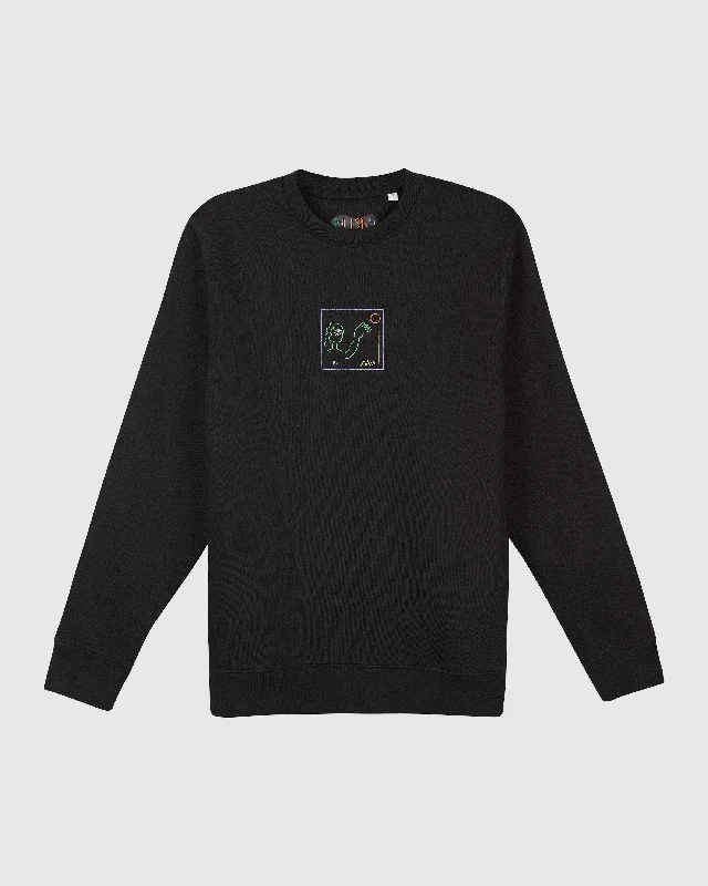 THE SWEATSHIRT BY KRUS IN BLACK Hoodie with Exposed Zipper Edgy Industrial