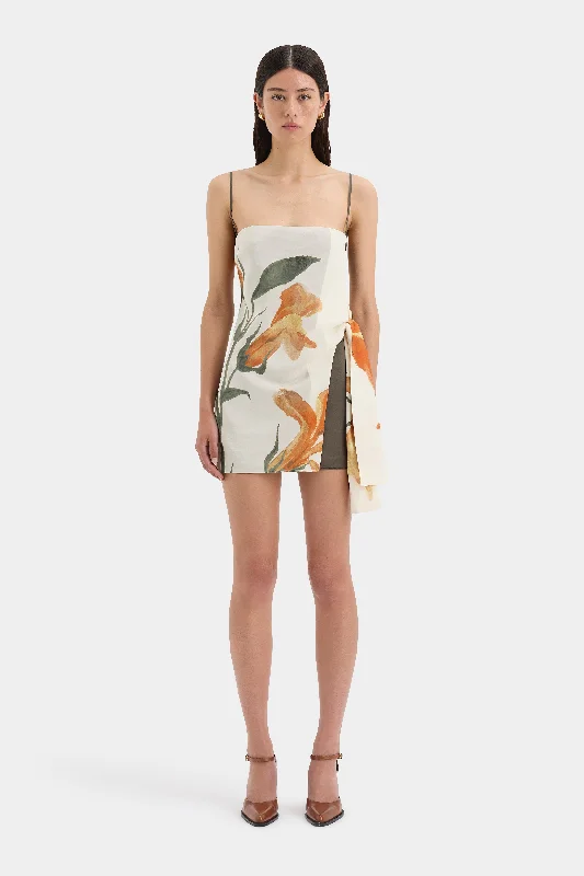 Constance Tie Mini Dress Stylish Ruffle Mini Dress