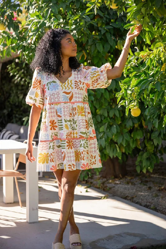 Iconic Summer Multi Print Mini Dress Classic Solid Mini Dress