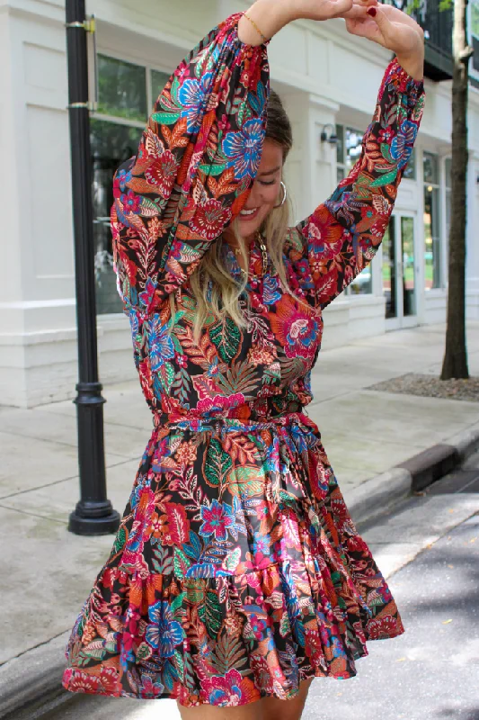 Just Like That Floral Mini Dress Fashionable Mini Dress with Pockets