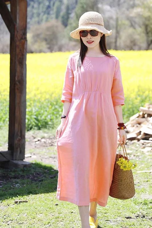 Summer new travel art linen hooded dress CYM472 Tunics Trendy modern