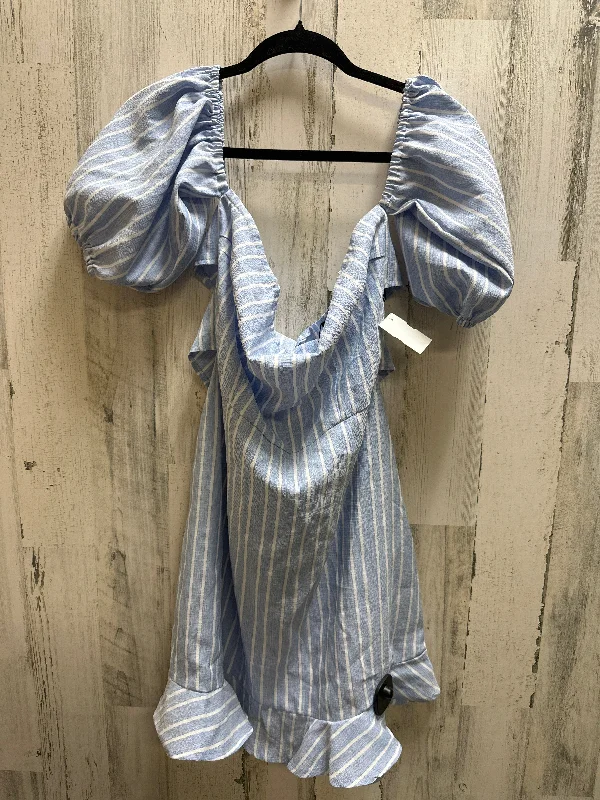 Blue Dress Casual Short Clothes Mentor, Size L Tunics Versatile functional