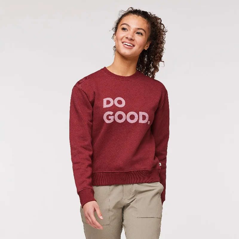W's Do Good Crew Sweatshirt - Organic Cotton & Recycled Polyester Hoodie with Hem Drawcord Adjustable Customizable