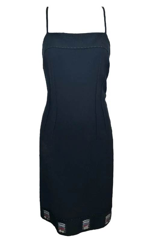 Moschino Y2K Cheap & Chic Alterations Themed Little Black Dress, NWT Tunics Office stylish Moschino Y2K Cheap & Chic Alterations Themed Little Black Dress, NWT Tunics Office stylish