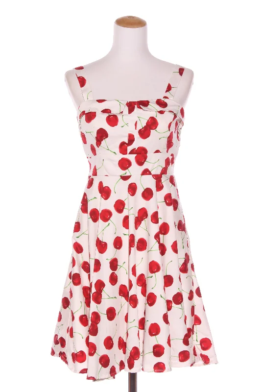 IXIA (USA) Cherry print retro swing dress! 12 Tunics Vintage classic