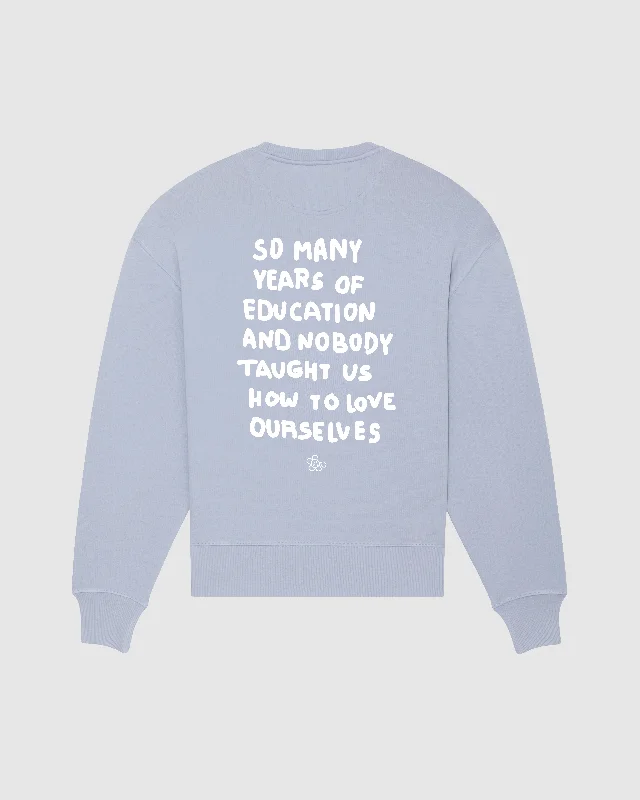 LOVE OURSELVES SWEATSHIRT IN BLUE Hoodie with Full-Zip Functional Layering
