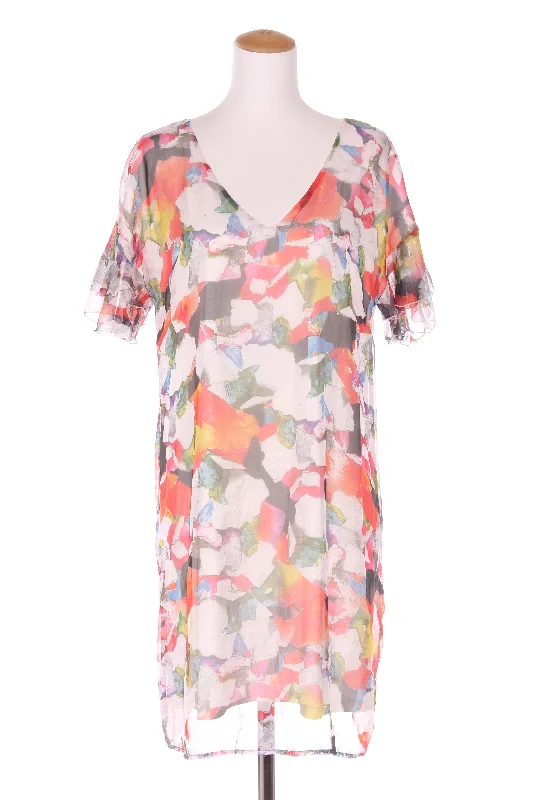 PHILOSOPHY (AU) Ruffle sleeve colourful print dress! 12 Tunics Review highly