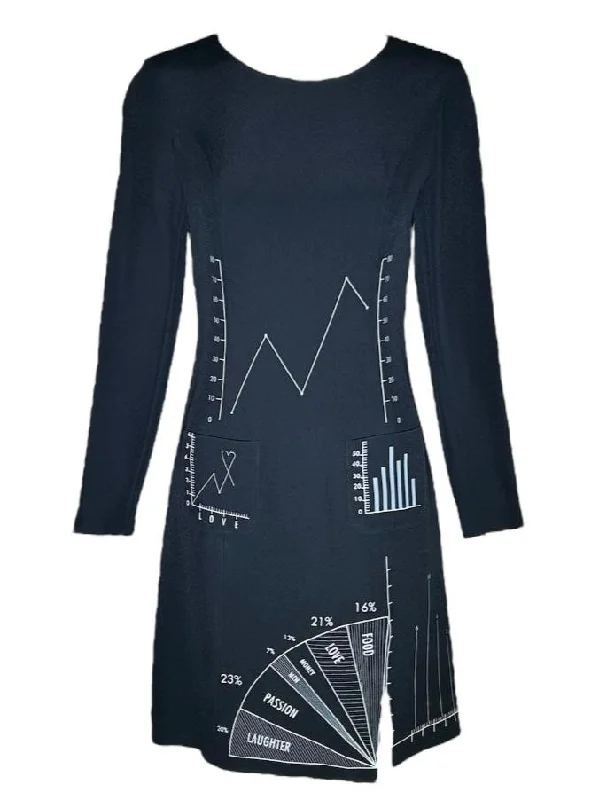 Moschino Cheap & Chic Novelty Charts Dress Tunics Mesh breathable