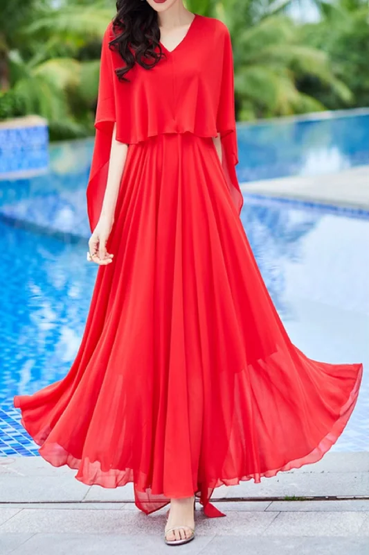 Swing red prom long holiday summer dress 5021 Turtleneck Warm Winter