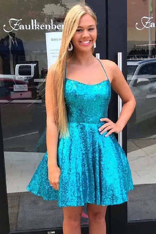 Blue Sequins A-line Criss-Cross Homecoming Dresses, Graduation Party Dresses OK1776 Tunics Review highly Blue Sequins A-line Criss-Cross Homecoming Dresses, Graduation Party Dresses OK1776 Tunics Review highly