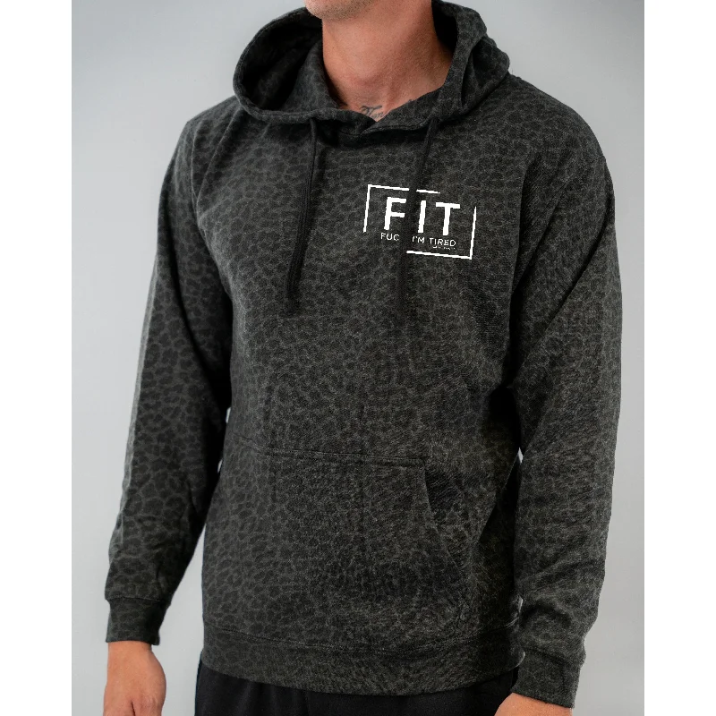 Salty Savage Unisex “FIT Fuck, I’m Tired” Lounge Hoodie | Basic Hoodie with Puffed Sleeves Voluminous Trendy