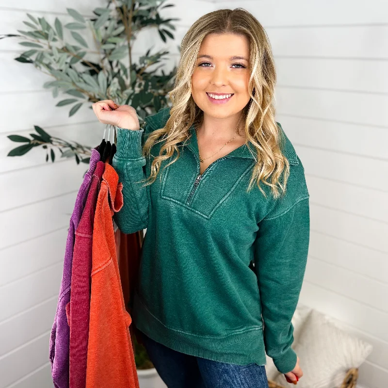 Look This Way Cotton Blend Long Sleeve Avery Mae Quarter Zip Sweatshirt - 4 colors! Hoodie with Ribbed Cuffs Snug Fit Comfort