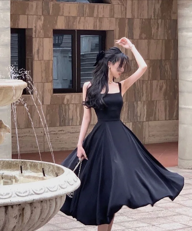 Simple A-line Black Party Dress,Black Homecoming Dress Y4751 sweetheart Neckline Romantic