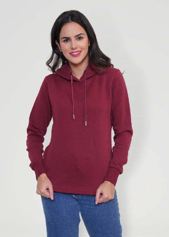 Wine Solid Hoodie Sweatshirt For Women | Pronk Hoodie with Earth Tones Natural Calm